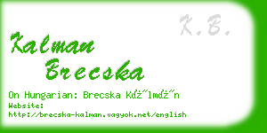 kalman brecska business card